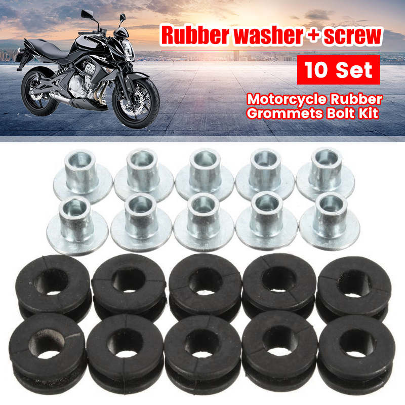 10 Chiếc Xe Máy Cao Su Ốp Lưng Kim Tuyến Đệm Bộ Dụng Cụ Khóa Assortment Bộ Phụ Tùng Xe Máy Dành Cho Xe Honda Yamaha Suzuki Xe Máy Ốp Lưng Kim Tuyến