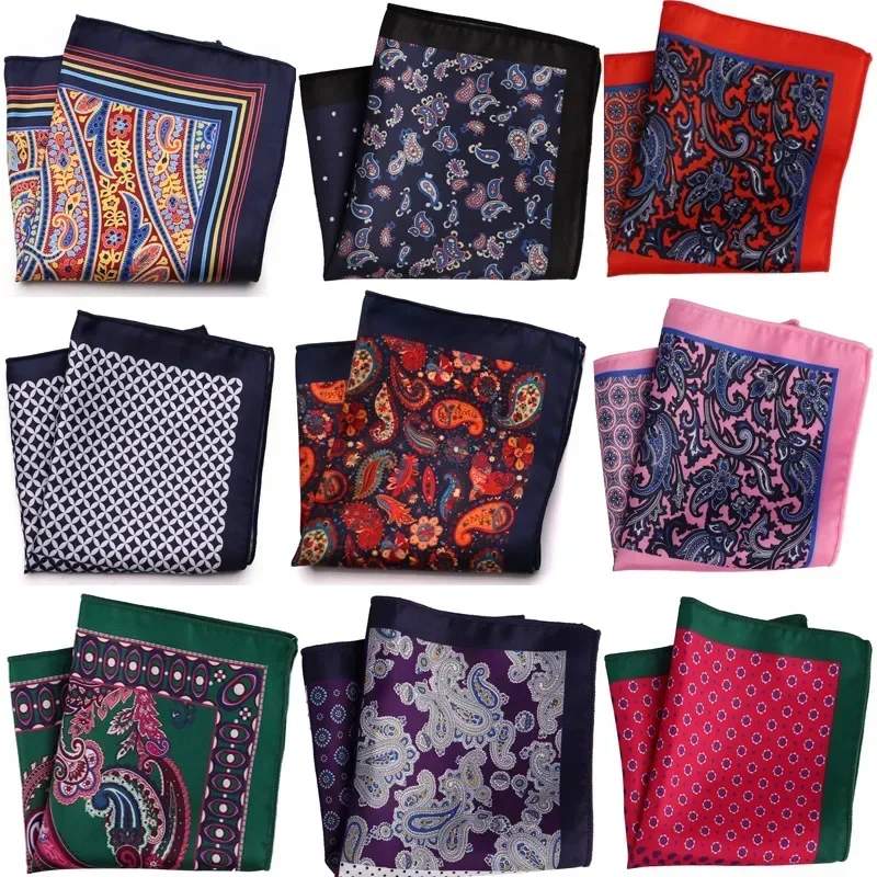 Acessórios de moda 48 cores homem lenço de bolso quadrado lenço paisley design houndstooth impressão combinando lenço de bolso