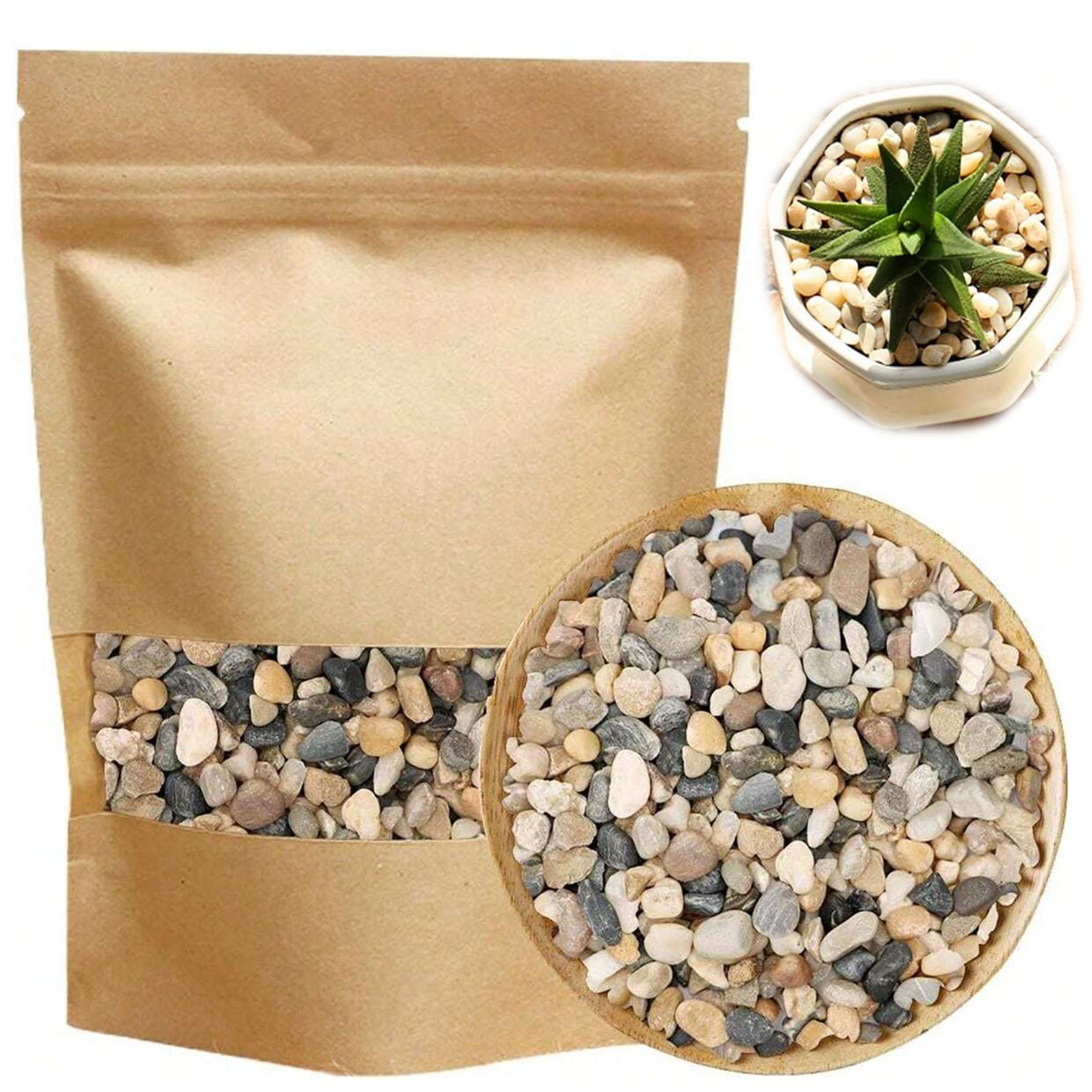 River Rocks Stones, natürliche dekorative Kieselsteine in verschiedenen Farben, Aquariumkies, kleine Gartensteine, Bodenabdeckung für Aquarien, Landschaften