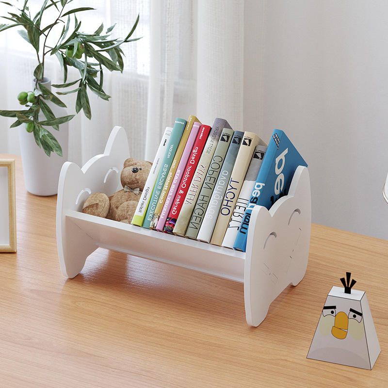 Rack de armazenamento de livros multifuncional para crianças, acabamento doméstico, leitura, livros didáticos, estante móvel, prateleira de mesa
