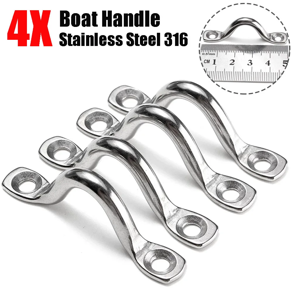 Correa de ojo de alambre de acero inoxidable, 4 Uds., 5mm, amarre marino para barco, gancho para guardabarros, dosel 316, parte trasera de Camel, arco de yate, accesorios para tirar del barco