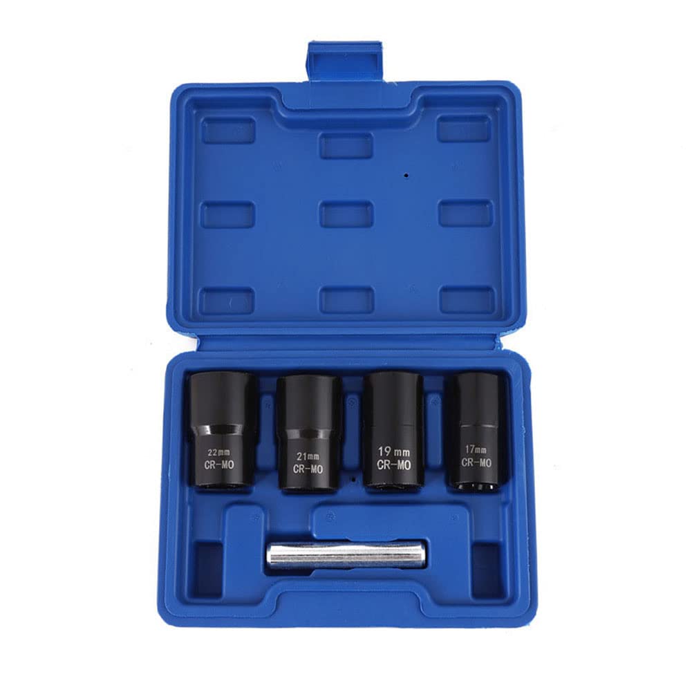 Jeu d'outils de douille d'extracteur de retrait d'écrou de boulon d'impact d'entraînement de 1/2 pouces 17mm 19mm 21mm 22mm jeu de douilles torsadées outil de cosse roue de verrouillage