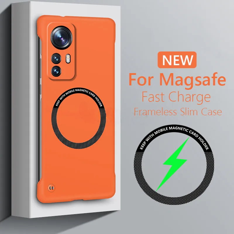 Безрамный магнитный тонкий чехол для Magsafe для Xiaomi 14 Pro 13 Ultra 12X 12S Pro Xiaomi 12 5G с жесткой задней крышкой с беспроводной зарядкой