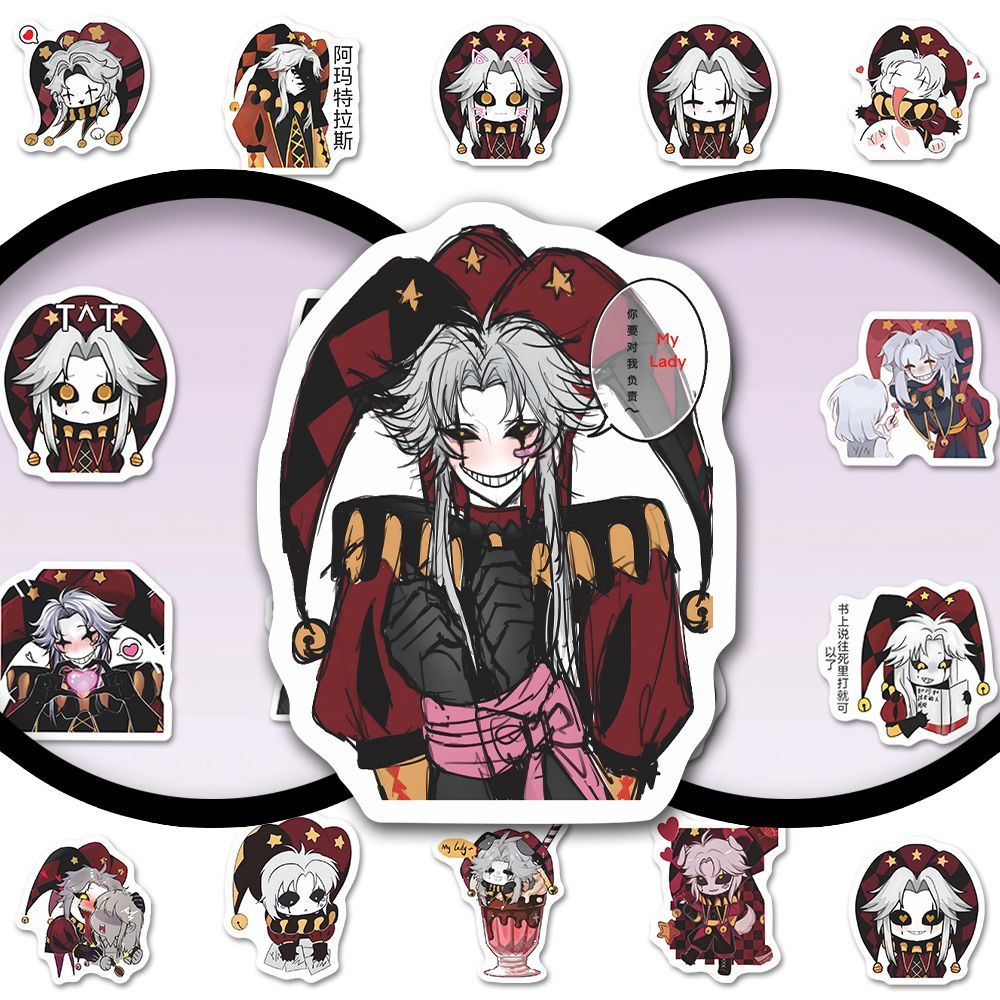 60pcs/set Anime game The Freak Circus stickers Pierrot emojis cartoon stickers Water Cup Computer Skateboard DIY Decals