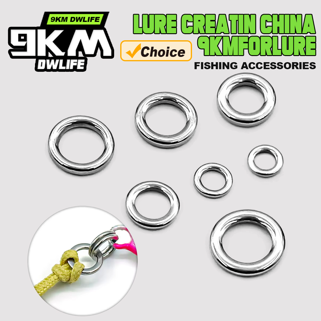 Anello solido da pesca 20 ~ 100 pezzi Connettori per esche da pesca Accessori per la pesca a scatto in acciaio inossidabile Anello solido Attrezzatura per acqua salata Cromo