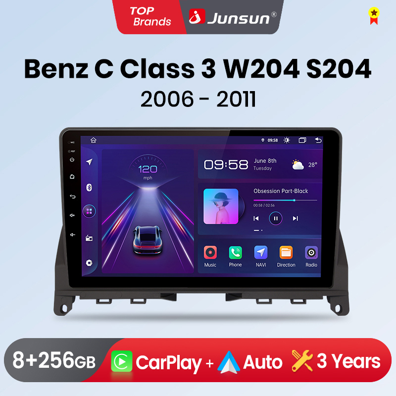 Junsun Carplay Android Auto Autoradio Voor Mercedes Benz C Klasse 3 W204 S204 2006 2007-2011 Gps Intelligente Systemen Multimedia
