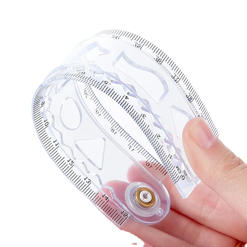 1PC Righello Flessibile Pieghevole da 30 cm in PVC Trasparente, Strumento Creativo per Disegno, Forniture di Cancelleria per Studenti