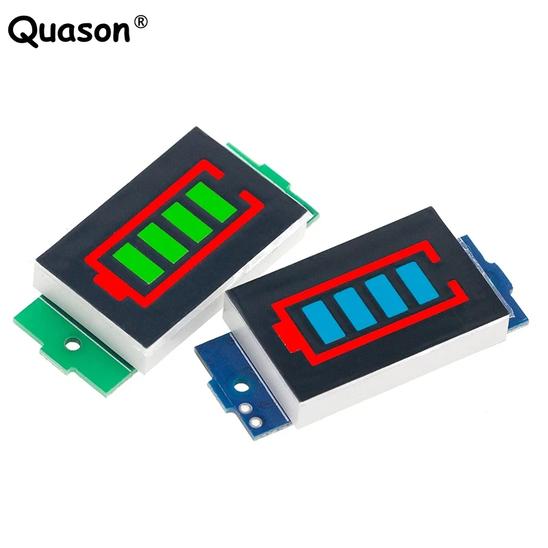 Módulo indicador de capacidad de batería de litio, probador de potencia de batería de vehículo eléctrico, 1S, 2S, 3S, 4S, 3,7 V, 4,2 V, pantalla azul