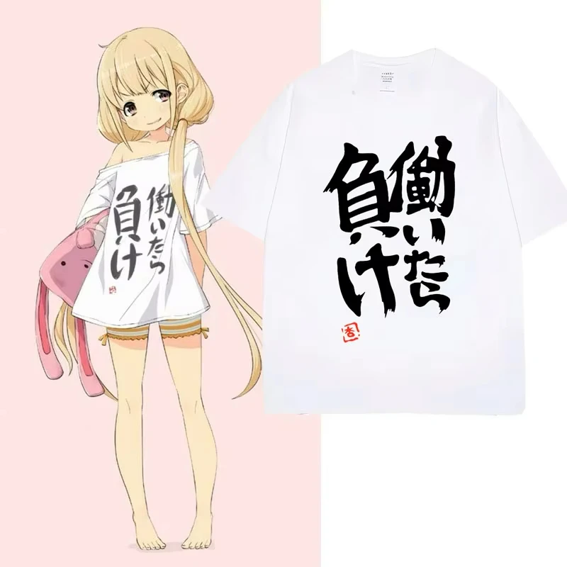 アニメ双葉アンズ同じプリント Tシャツ中国語コスプレスタイル Tシャツファッション夏の女性の Tシャツストリート女性服