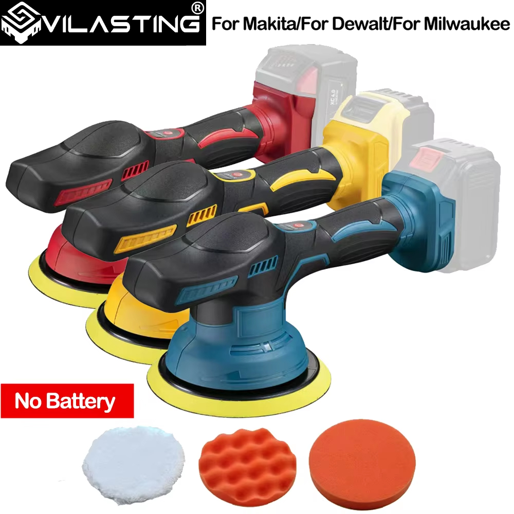 Cordless Car Polisher 8 Gears Adjustable Auto Electric Waxing Sanding Sealing Glaze Tool Fit Dewalt/Milwaukee/makita 20V Battery