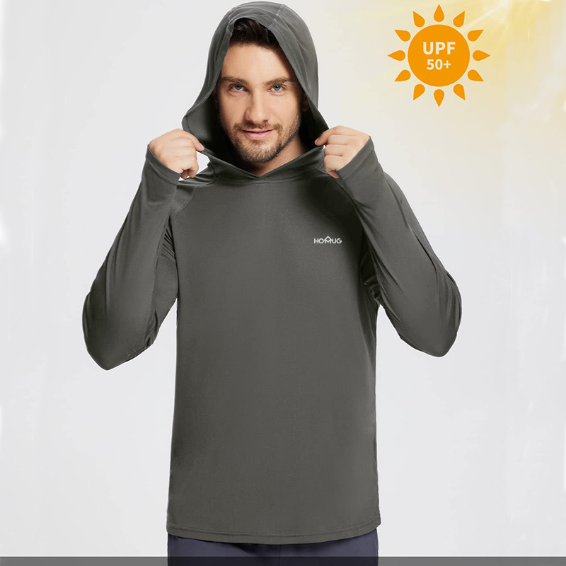 Moletom com capuz masculino proteção solar upf50 + camiseta manga longa camisa de ciclismo com capuz secagem rápida respirável protetor solar uv camisas de pesca