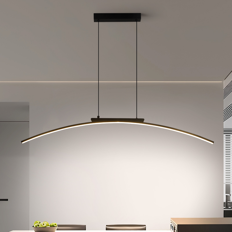 Lampe LED suspendue en forme d'arc, contemporaine, élégante, pour salle à manger, luminosité réglable, économe en énergie, idéale pour la cuisine