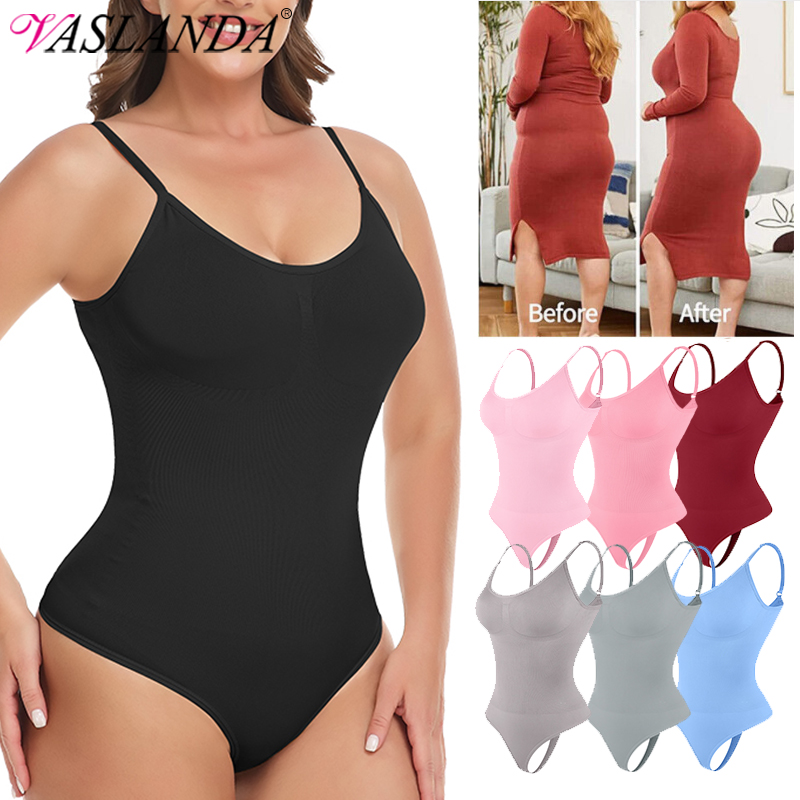 Body moldeador Tanga para mujer, moldeador de cuerpo completo, Control de barriga, entrenador de cintura adelgazante, ropa interior Sexy, Fajas negro y rosa
