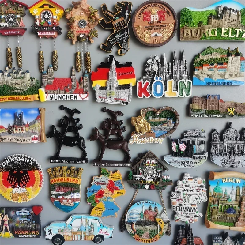 Niemcy Pamiątka turystyczna Berlin Monachium Hamburg Stuttgart Kölner Bayern Bremen Schwarzwald Hohenzollern Naklejka na lodówkę