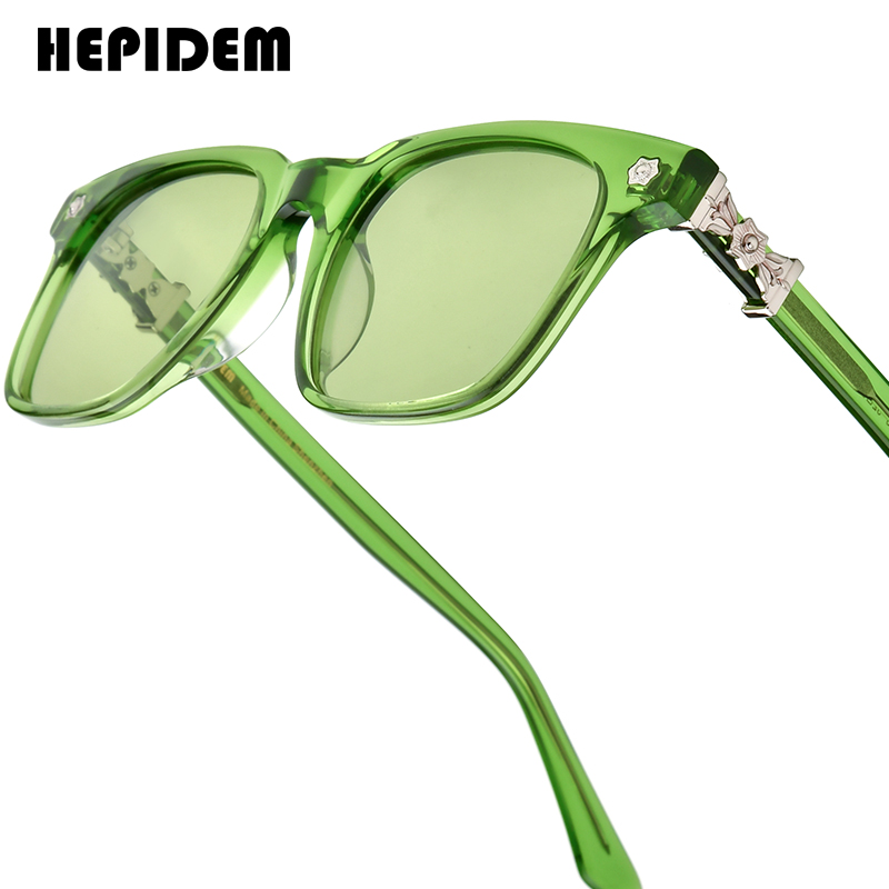HEPIDEM lunettes de soleil polarisées en acétate pour hommes célèbre marque Designer lunettes chromées grande taille lunettes de soleil carrées pour femmes CH 395T
