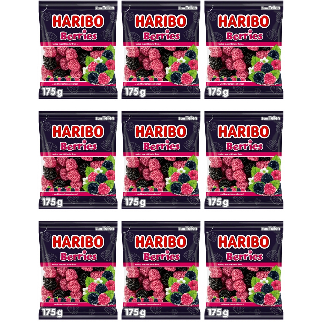 Żelki Haribo Berries 9 x 175g wieloowocowe malinki