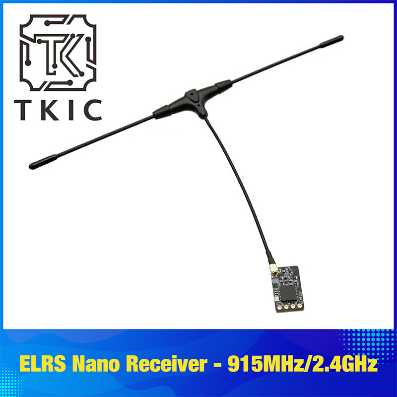 TKICFPV ELRS Nano-Empfänger – 915 MHz | 2,4 GHz, T-Antenne, für RC Flugzeug FPV Long Range Drohnen DIY Teile Racing|Freestyle Drohnen