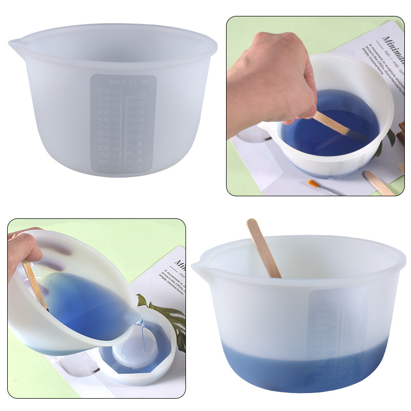 DIY คริสตัลอีพ็อกซี่เรซิ่นหัตถกรรมเครื่องมือ 600ml พร้อมซิลิโคนถ้วยวัดเครื่องประดับทําเครื่องมือ