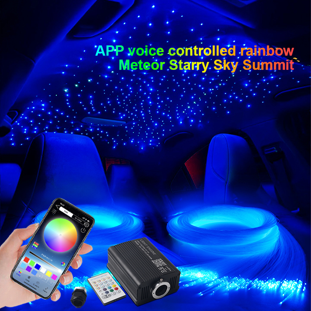 Nowe migoczące światła gwiaździstego nieba 16W do samochodu RGBW Star Ceiling Fiber Optic Ambient Lighting Kit App Music Control Home Decoration