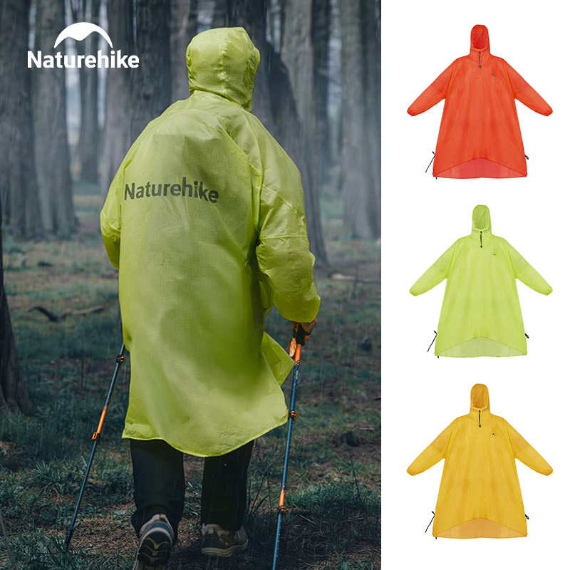 Giacca Antipioggia Naturehike Impermeabile 3 in 1 Multifunzione, Telo 210T 20D, Tappetino da Campeggio, Antivento, Poncho per Bicicletta