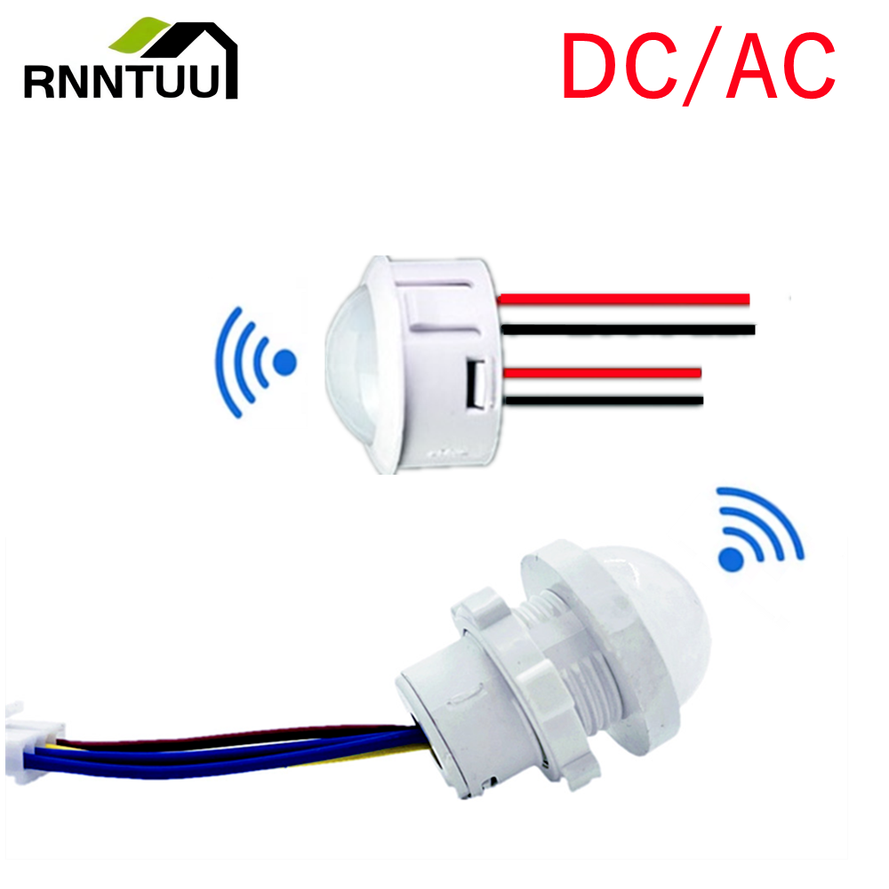 Détecteur infrarouge de mouvement humain LED PIR, interrupteur de lumière à capteur de mouvement IR pour la maison, AC110-240V DC 12V 24V, produit de qualité