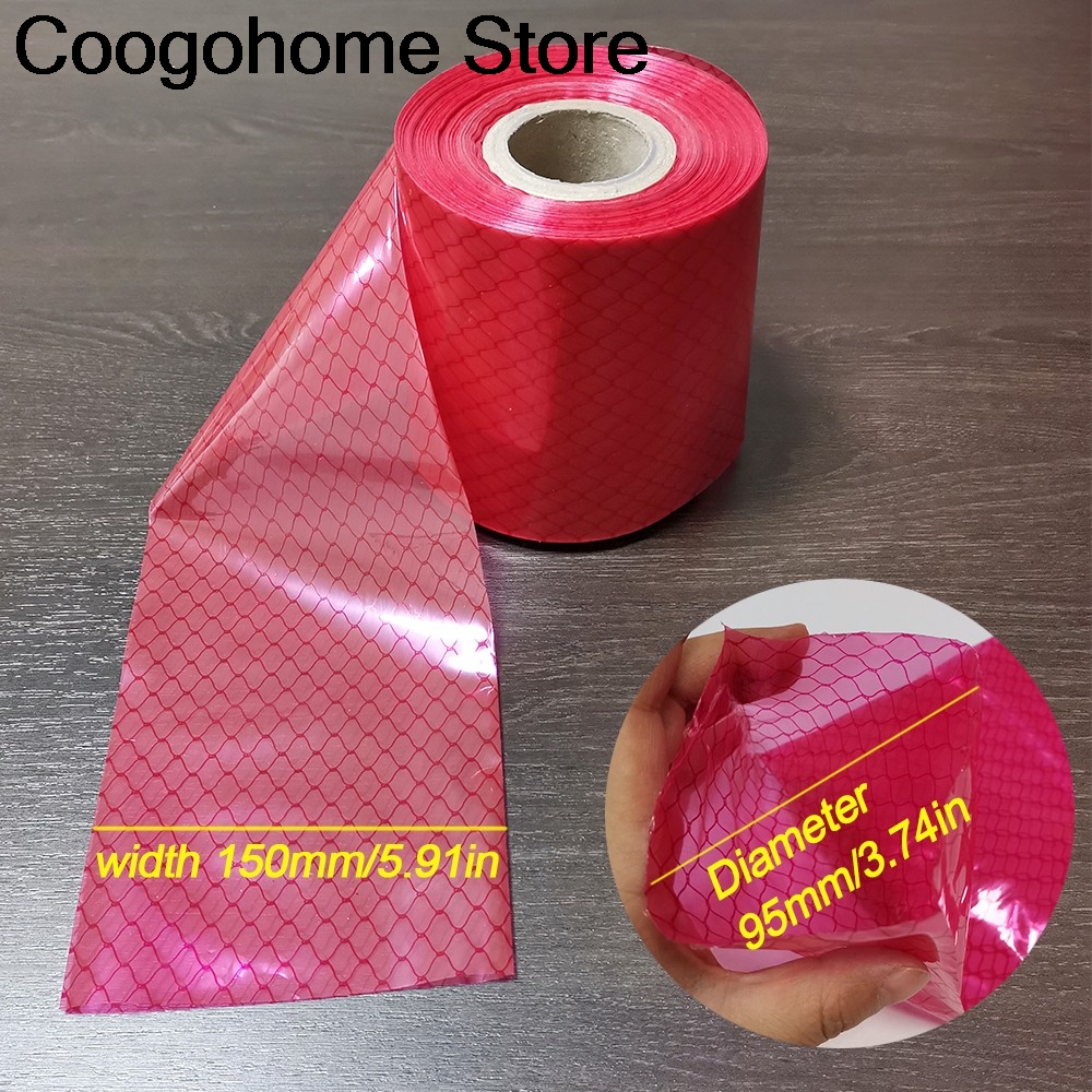 150mm x 5M Grote Plastic Rode Raster Behuizing voor Worst Behuizing Maker Machine Hot Dog Hamburger Maken Gereedschap worst Verpakking Gereedschap