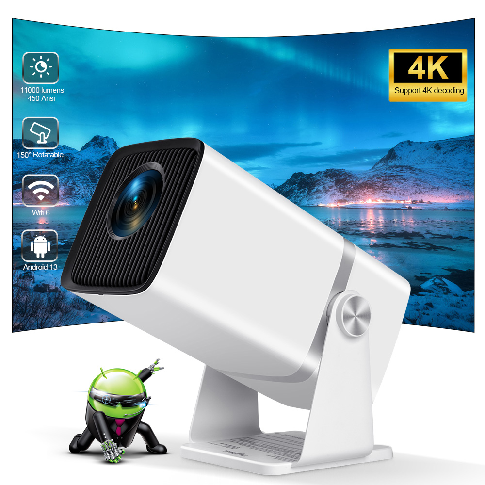 TD80W มินิโปรเจคเตอร์ Full HD 1080P 4K Android โปรเจคเตอร์สําหรับภาพยนตร์ 5G WiFi 3D สมาร์ททีวีวิดีโอโฮมเธียเตอร์แบบพกพา Beam PK HY320