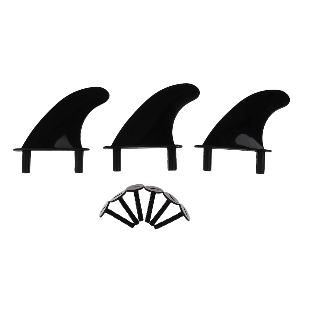 Soft Top Surf Fin com aletas de substituição e parafusos, Plastic Tail Fin para Soft Surfboard, Acessórios de Surf, 4.5 ", 6