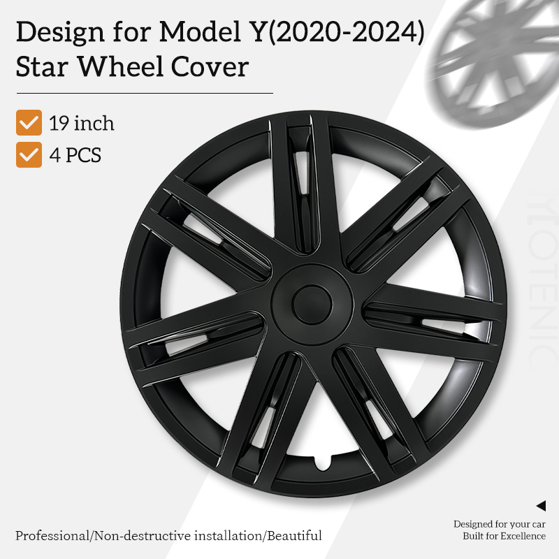 ออกแบบสําหรับTESLA 19 นิ้วStarล้อหมวก 4PCS Hubcapรถยนต์Hub Cap Full Rimอุปกรณ์เสริมสําหรับTeslaรุ่นY 2020-2024