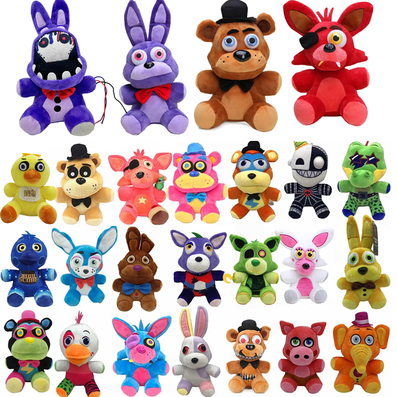 Brinquedos de Pelúcia Fofos Five Nights at Freddy's (FNaF) - Bonecos de Jogo Bonnie, Urso Foxy e Freddy - Presentes de Natal e Aniversário