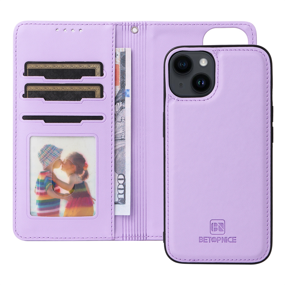 BETOPNICE 2 in 1 afneembare portemonnee-hoes voor iPhone 16 Pro Max XR XS 11 Pro 12 13 Mini 14 15 16 Plus 16E magnetische sluiting flip case
