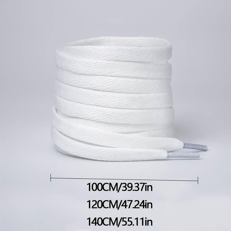 6 paires de lacets plats de couleur unie, 60, 100, 120, 140 cm, lacets de remplacement unisexes pour chaussures en toile, chaussures blanches, bottes, chaussures décontractées, chaussures de sport quotidiennes