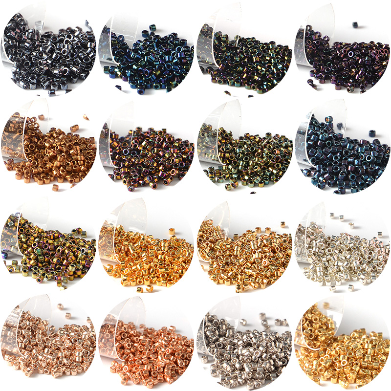 Perles japonaises en verre Miyuki Delica, 10g/Tube, perles de rocaille métalliques, entretoise ronde pour la fabrication de bijoux faits à la main