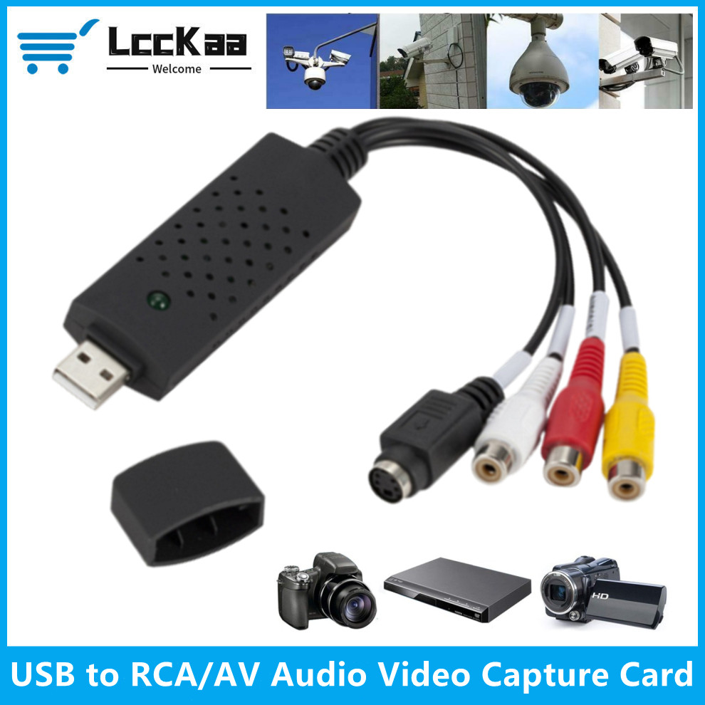 LccKaa adaptateur de carte de Capture Audio vidéo USB avec câble USB convertisseur de Capture vidéo USB 2.0 vers RCA pour dispositif de Capture TV DVD VHS