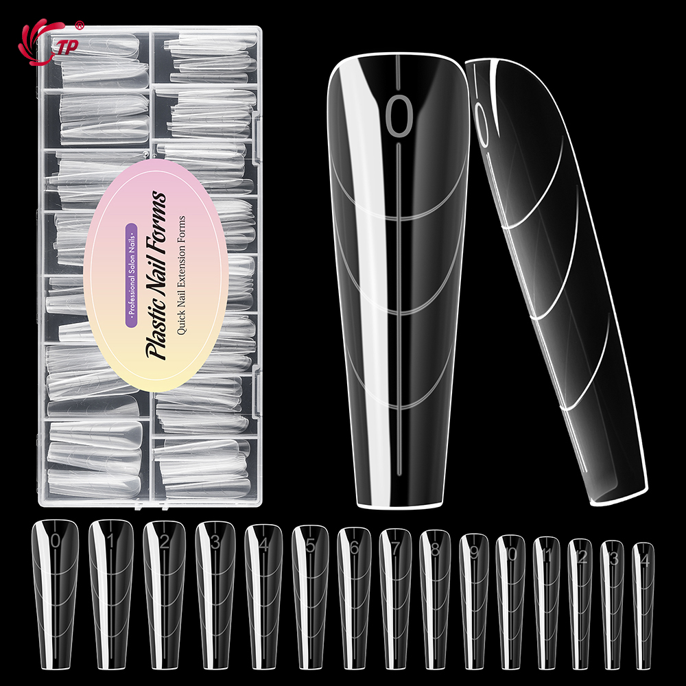 TP 150Pcs/box Nail Dual Forms Acrylic Poly Nail Gel UV Quick Building Molds 15 Sizes Reusable Nail Extension Top Manicure Tools