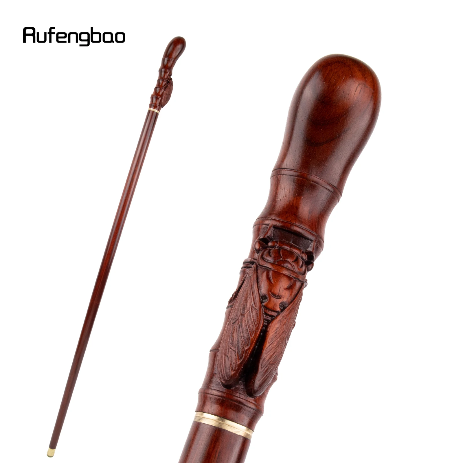 Bâton de Marche en Bambou et Bois à Joint Unique, Baguette Décorative de Style Cigale Marron pour Halloween, 100cm