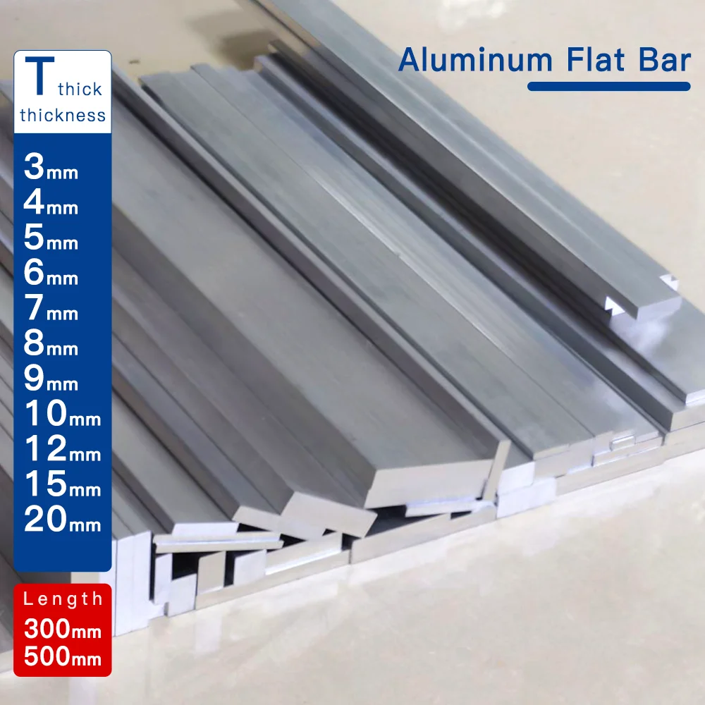 aluminum flat bar thickness 3-20mm, width 10-60mm, length 300mm 500mm, aluminium alloy plate metal Solid square strip