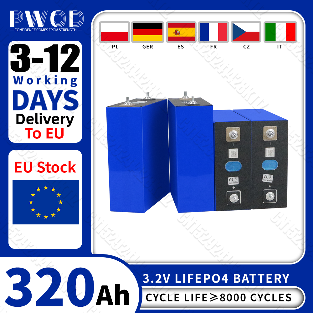 Grade A 3.2V 320AH Lifepo4 Battery Rechargeable Lithium Iron Phosphate  DIY 12V 24V 48V for Camping Boats Golf Cart RV Forklift