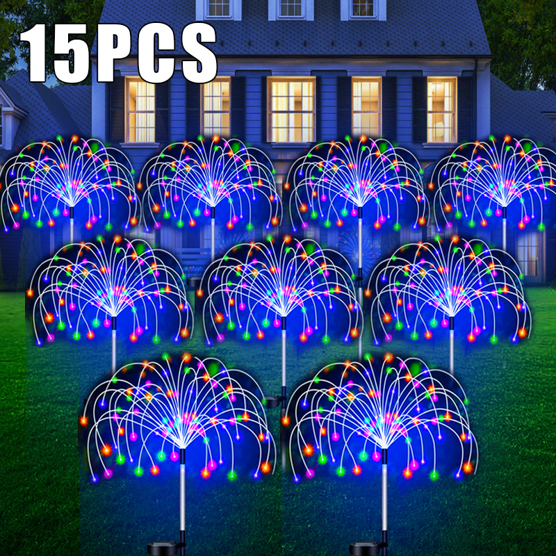 Luces LED solares para caminos, decoración de jardín impermeable para exteriores, fuegos artificiales, lámpara Solar de césped para Patio, pasarela y Patio