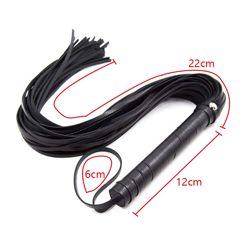 Pu Leder Zuhälter Peitsche Rennen Reiten Ernte Party Flogger Handschellen Königin schwarz Reiten Peitsche