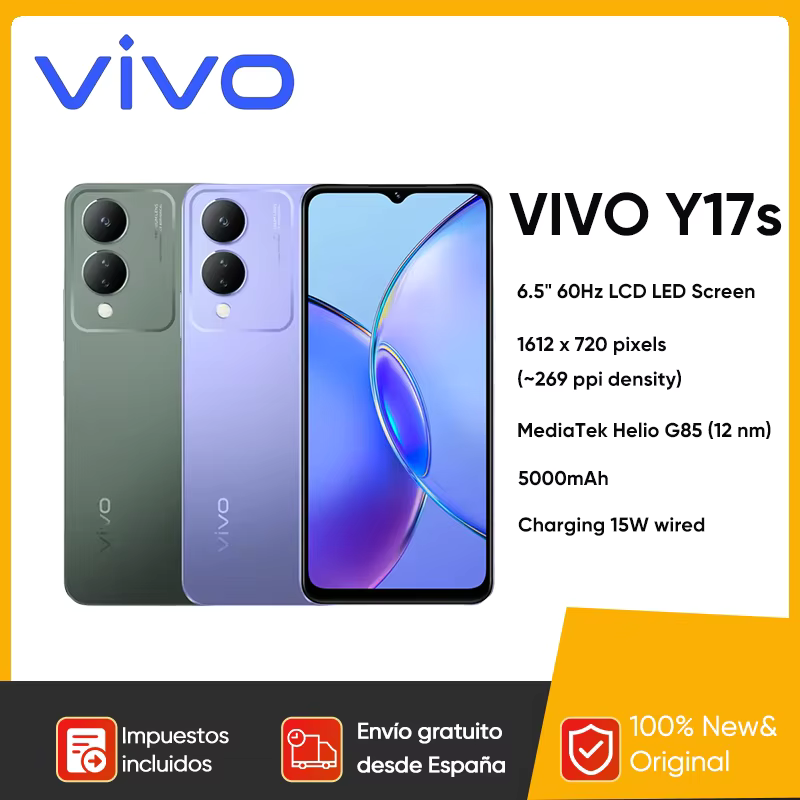 Vivo Y 17S 4G Mobiele Telefoon Smart Mobiele Telefoons Originele Globale Versie Cpu Mediatek Helio G85 6.56-In 5000Mah Batterij 50mp Camera 'S