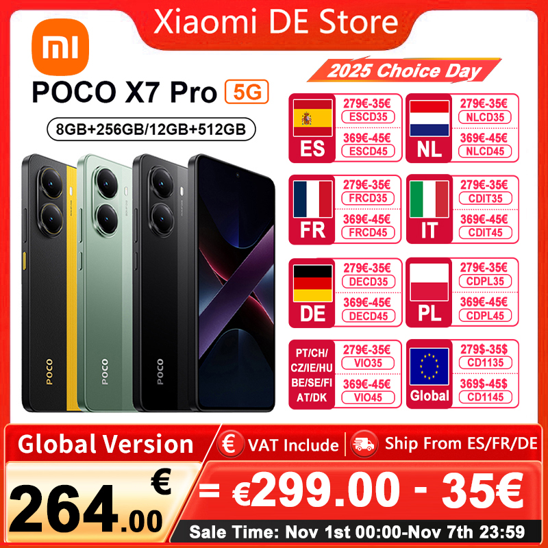 【Marca +】POCO X7 Pro Smartphone Dimensity 8400-Ultra 6000mAh 90W HyperCharge Pantalla AMOLED de 6,67" NFC Xiaomi HyperOS 2