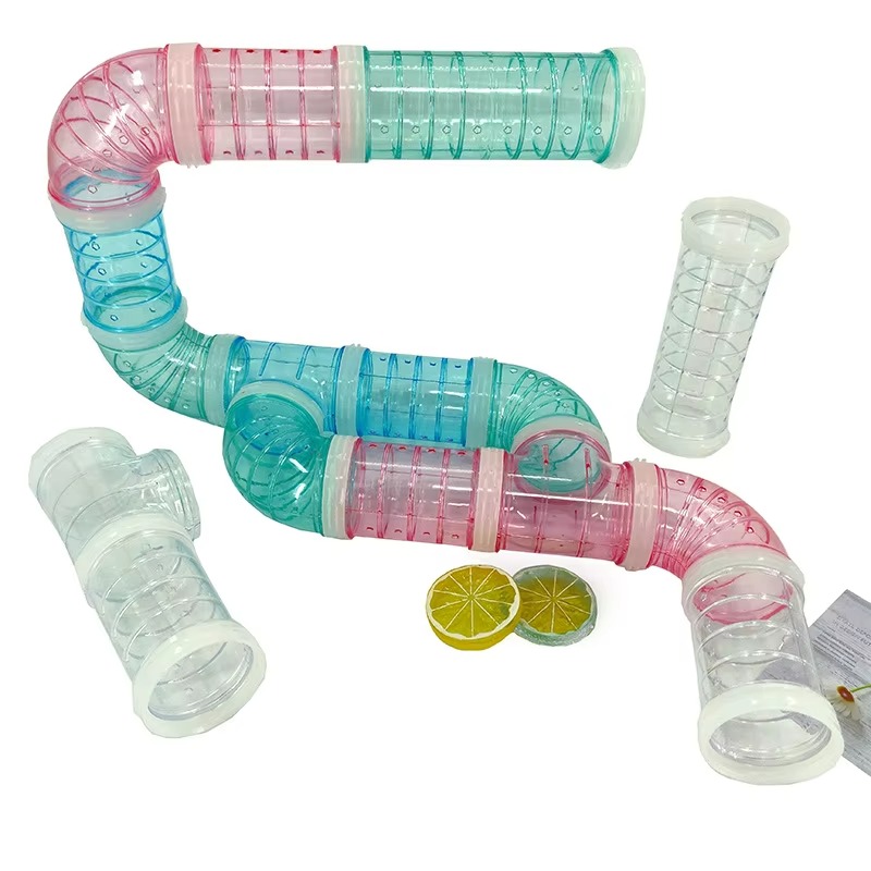 Tubo di plastica a forma di U Giocattolo Gabbia per criceti Tunnel esterno modificato Set paesaggistico Orso dorato Tunnel sportivo per criceti fai da te Giocattolo animale