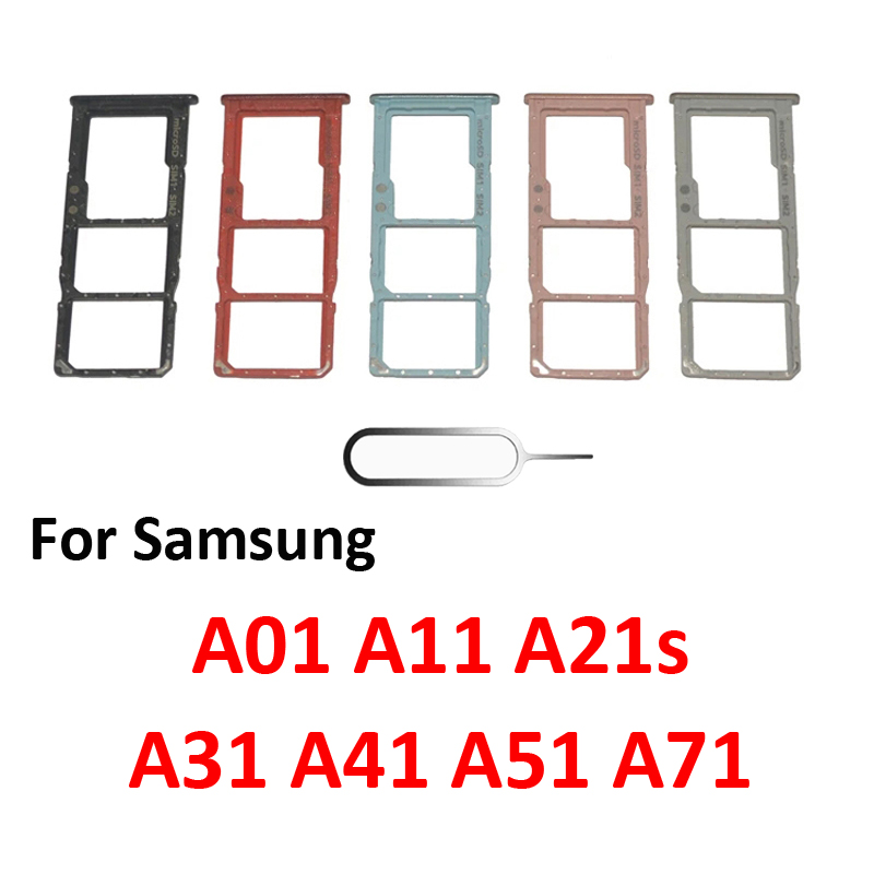 Sim カードトレイスロットサムスンギャラクシー A01 A11 A21s A31 A41 A51 A71 4 グラム 5 グラム電話 SIM マイクロ SD カードチップ引き出しホルダー