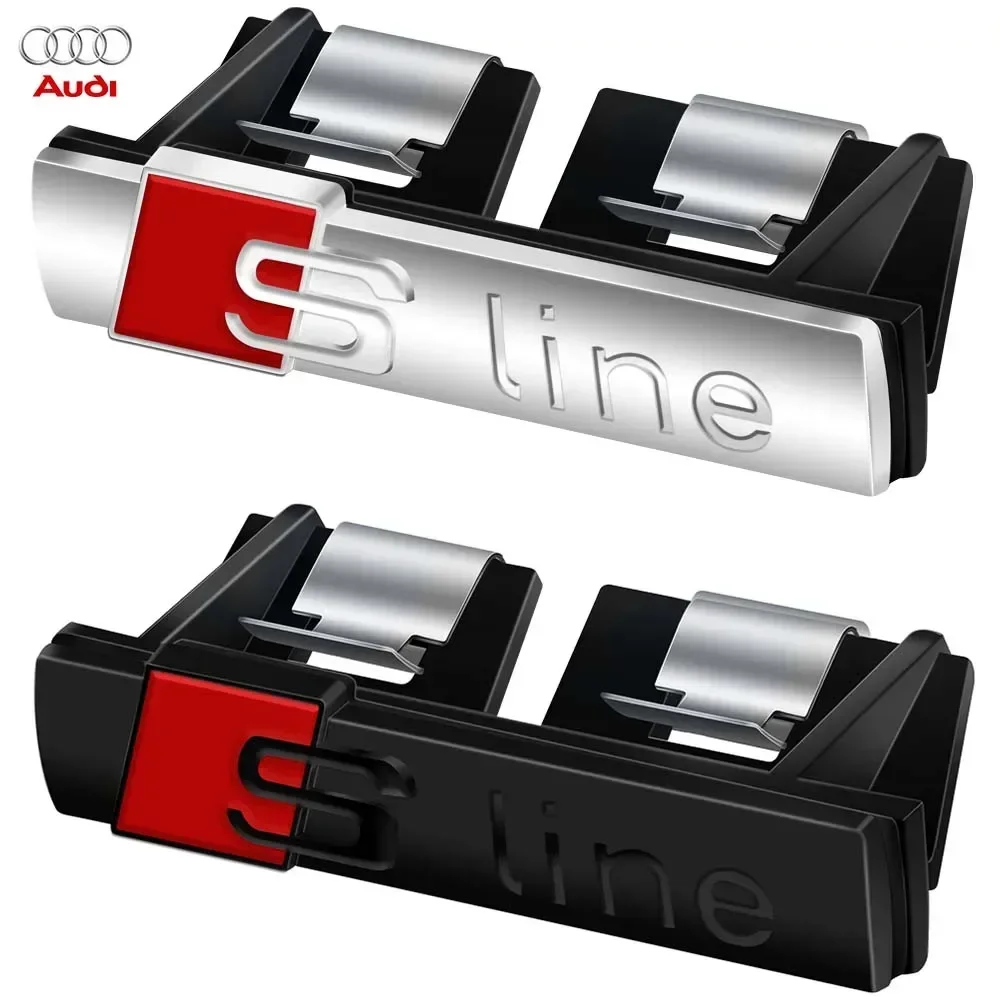 S Line Logo Авто Передняя решетка Значок Наклейка ABS S Line Эмблема Для Audi S A3 A4 B8 8P 8V B6 A5 A6 C7 Q5 B9 B7 C6 A1 Q7 Q3 Tt A7