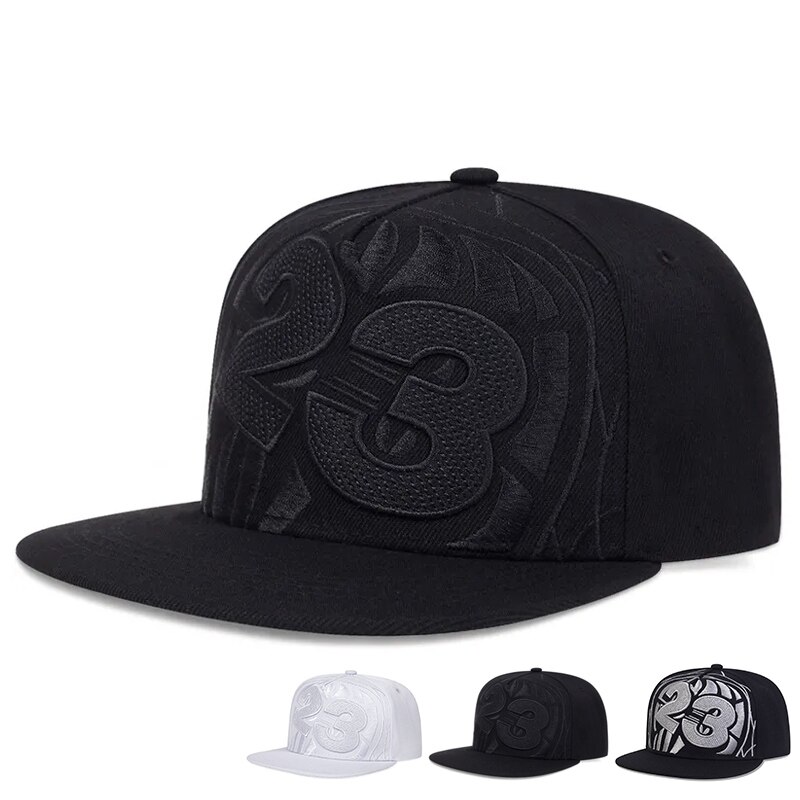 Topi bisbol uniseks 23 basket bordir, topi Hip-hop kasual luar ruangan dapat disesuaikan, topi tabir surya