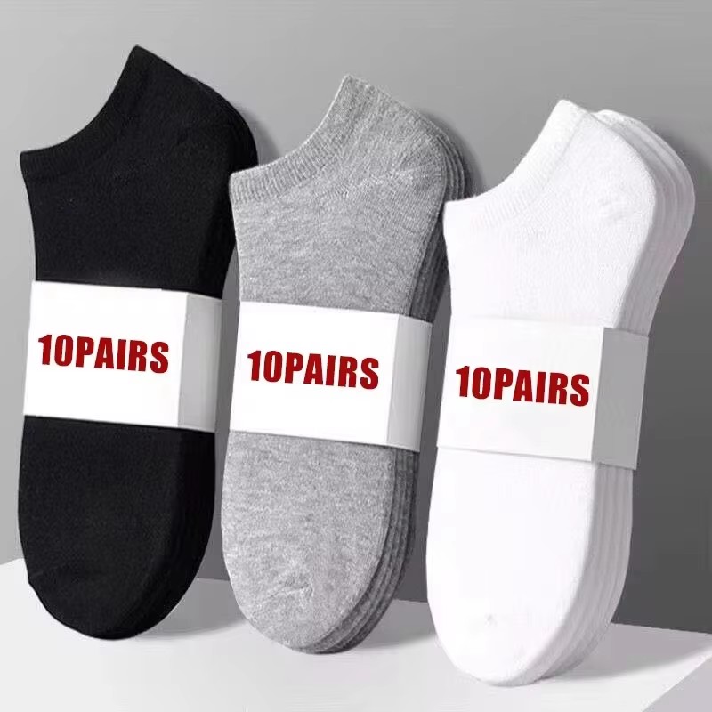 5/10/40 pares de calcetines tobilleros de corte bajo sólidos de verano para hombres y mujeres calcetines deportivos a prueba de olores calcetín absorbente de sudor medias para hombre y mujer