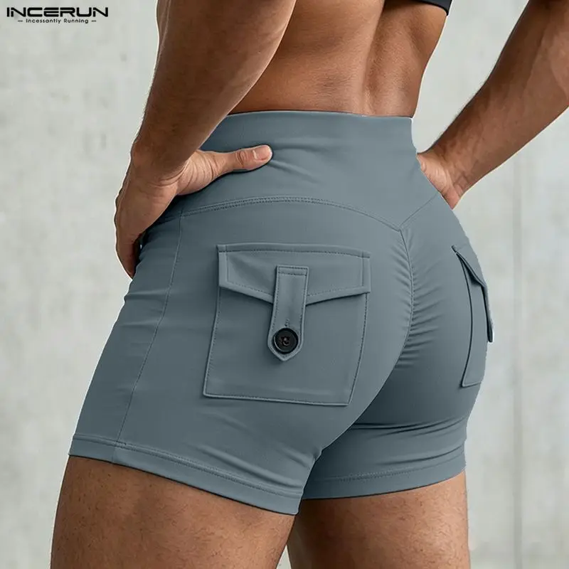 Shorts Masculinos INCERUN: Joggers de Cintura Elástica Cor Sólida, Calções Casuais de Verão com Bolsos, Moda Streetwear 2026 para Homens