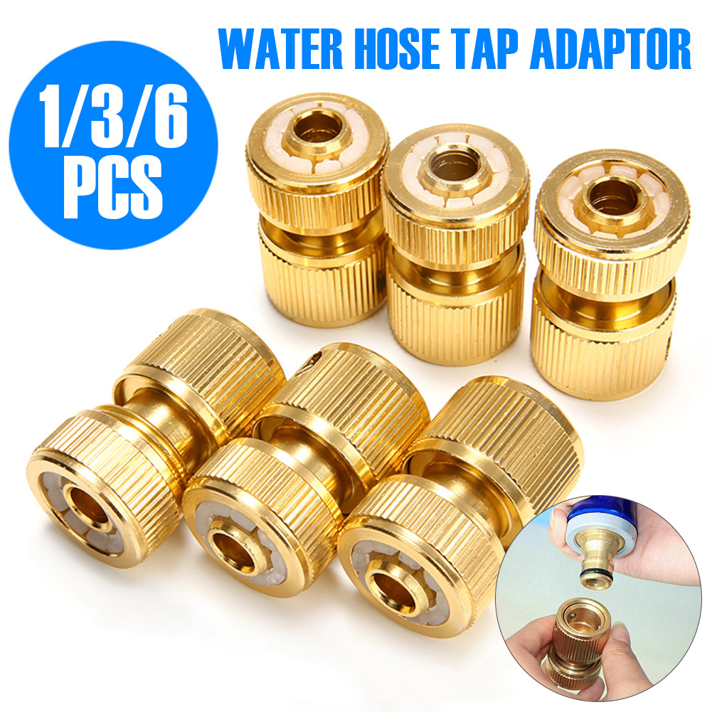 Adaptador de Manguera Recubierto de Latón, Conector Giratorio de Conexión Rápida de 1/2'', Sistemas de Acoplamiento de Manguera de Jardín para Riego