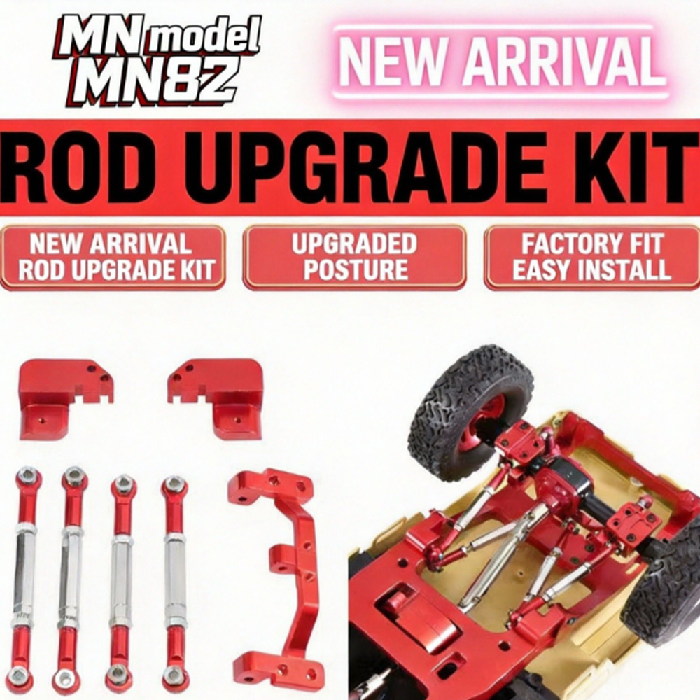 MN model MN82 series RC Cars LC79 upgrade stance, rear axle leaf spring modification, rear four-link, tie rod seat, set
